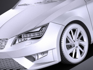 Seat Leon SC 2016 3-door vray 3Dモデル
