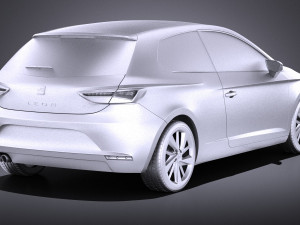 Seat Leon SC 2016 3-door vray 3Dモデル
