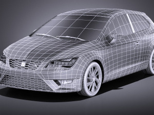 Seat Leon SC 2016 3-door vray 3Dモデル