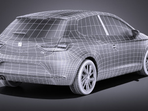 Seat Leon SC 2016 3-door vray 3Dモデル