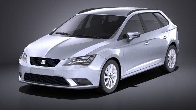 Seat Leon ST 2016 vray 3D Model .c4d .max .obj .3ds .fbx .stl .blend