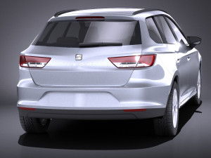 Seat Leon ST 2016 vray 3D Model