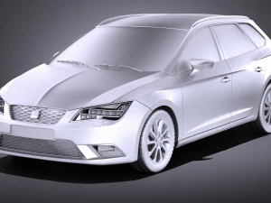 Seat Leon ST 2016 vray 3D Model