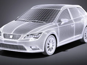 Seat Leon ST 2016 vray 3D Model