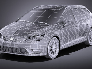 Seat Leon ST 2016 vray 3D Model
