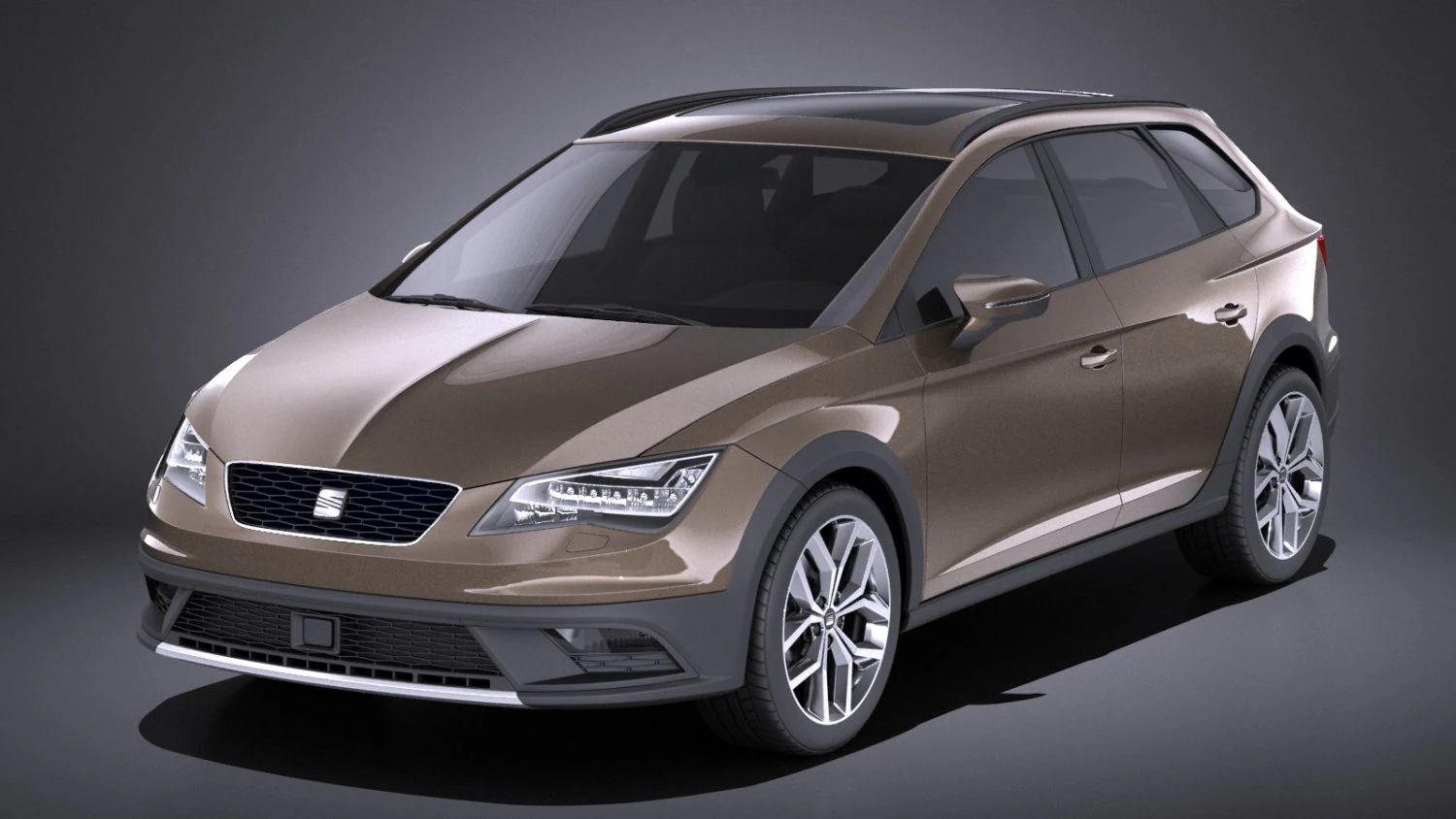 Seat Leon X-perience 2017 vray 3D Model .c4d .max .obj .3ds .fbx .stl .blend