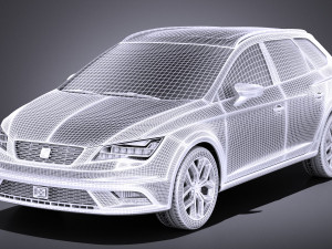 Seat Leon X-perience 2017 vray Modelo 3D