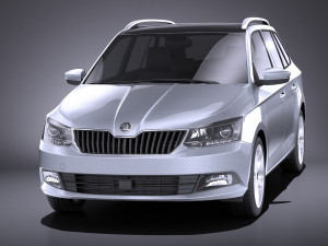 Skoda Fabia Combi 2017 vray 3D Model