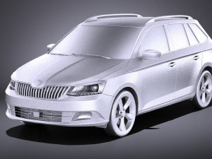 Skoda Fabia Combi 2017 vray 3D Model