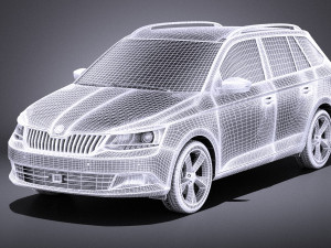 Skoda Fabia Combi 2017 vray 3D Model