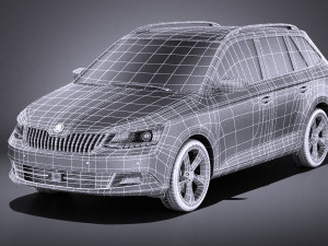 Skoda Fabia Combi 2017 vray 3D Model