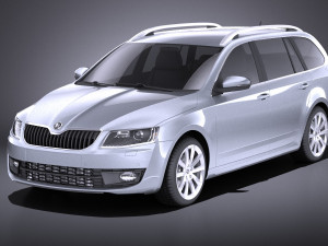 Skoda Octavia Combi 2015 vray 3D Model