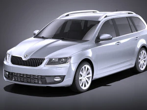 Skoda Octavia Combi 2015 vray Modello 3D