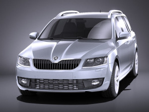 Skoda Octavia Combi 2015 vray 3D Model