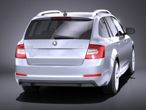 Skoda Octavia Combi 2015 vray 3D Model