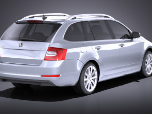 Skoda Octavia Combi 2015 vray 3D Model