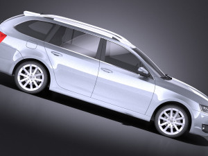 Skoda Octavia Combi 2015 vray 3D Model