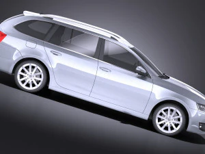 Skoda Octavia Combi 2015 vray 3D Model