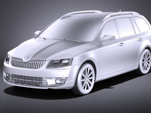 Skoda Octavia Combi 2015 vray 3D Model