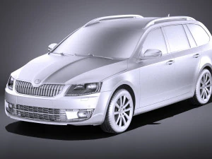Skoda Octavia Combi 2015 vray 3D Model