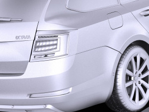 Skoda Octavia Combi 2015 vray 3D Model