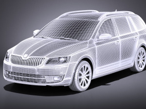 Skoda Octavia Combi 2015 vray 3D Model