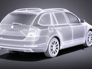 Skoda Octavia Combi 2015 vray 3D Model
