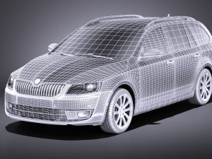Skoda Octavia Combi 2015 vray 3D Model