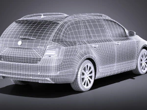 Skoda Octavia Combi 2015 vray 3D Model