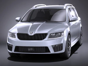 Skoda Octavia RS Combi 2015 vray 3D Model