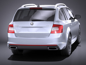 Skoda Octavia RS Combi 2015 vray Modello 3D