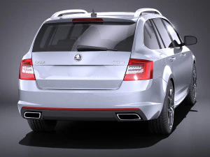 Skoda Octavia RS Combi 2015 vray 3D Model