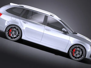 Skoda Octavia RS Combi 2015 vray 3D Model