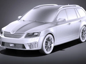 Skoda Octavia RS Combi 2015 vray 3D Model