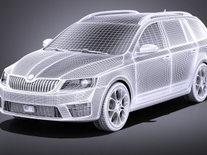 Skoda Octavia RS Combi 2015 vray Modello 3D
