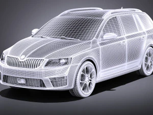 Skoda Octavia RS Combi 2015 vray 3D Model