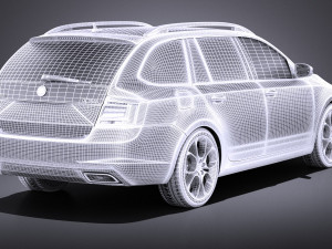 Skoda Octavia RS Combi 2015 vray Modello 3D