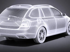Skoda Octavia RS Combi 2015 vray 3D Model