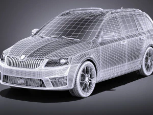 Skoda Octavia RS Combi 2015 vray 3D Model