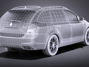 Skoda Octavia RS Combi 2015 vray 3D Model