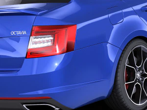 Skoda Octavia RS Sedan 2015 vray 3D Model