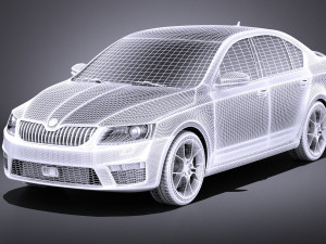 Skoda Octavia RS Sedan 2015 vray 3D 모델