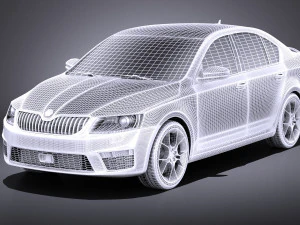 Skoda Octavia RS Sedan 2015 vray 3D Model
