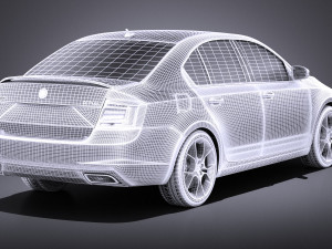 Skoda Octavia RS Sedan 2015 vray 3D 모델