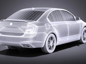 Skoda Octavia RS Sedan 2015 vray 3D Model