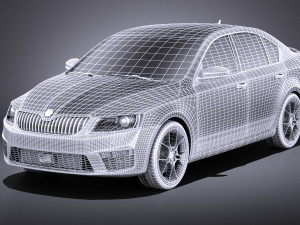 Skoda Octavia RS Sedan 2015 vray 3D 모델
