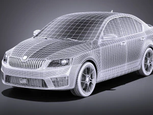 Skoda Octavia RS Sedan 2015 vray 3D Model