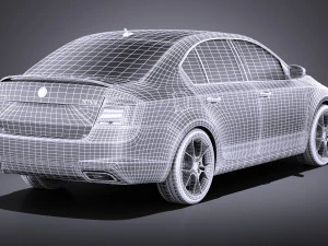Skoda Octavia RS Sedan 2015 vray 3D Model