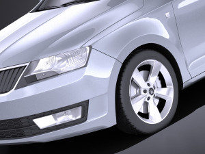 Skoda Rapid 2016 VRAY Model 3D
