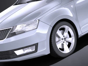 Skoda Rapid 2016 VRAY 3D Model